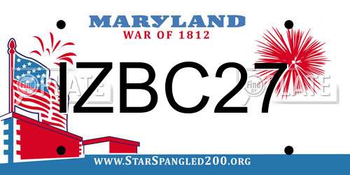 IZBC27 Maryland License Plate