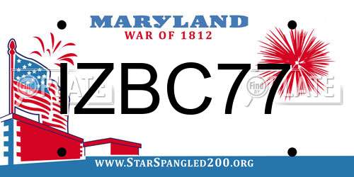IZBC77 Maryland License Plate