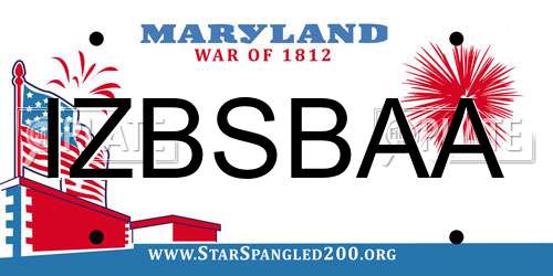 IZBSBAA Maryland License Plate