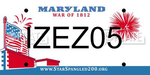 IZEZ05 Maryland License Plate