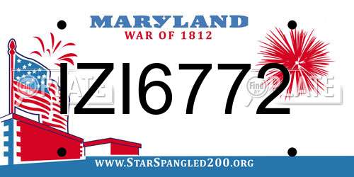IZI6772 Maryland License Plate