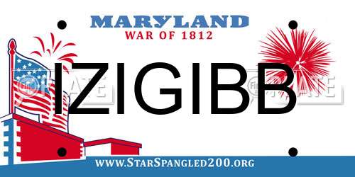 IZIGIBB Maryland License Plate