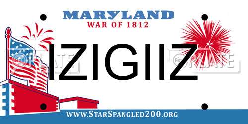 IZIGIIZ Maryland License Plate