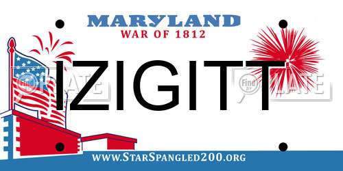 IZIGITT Maryland License Plate