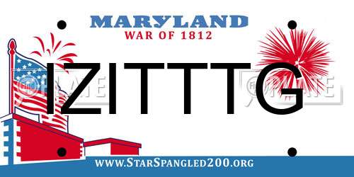 IZITTTG Maryland License Plate