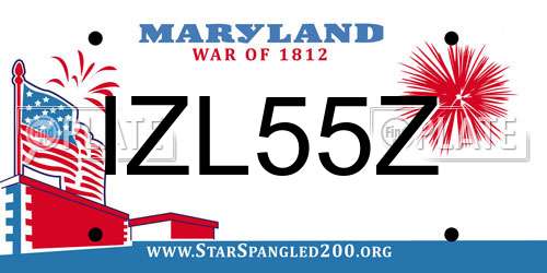 IZL55Z Maryland License Plate