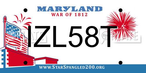 IZL58T Maryland License Plate