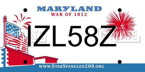 IZL58Z Maryland License Plate