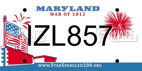 IZL857 Maryland License Plate
