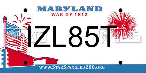 IZL85T Maryland License Plate