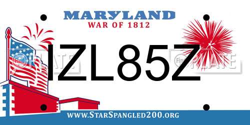 IZL85Z Maryland License Plate