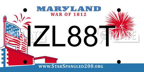 IZL88T Maryland License Plate