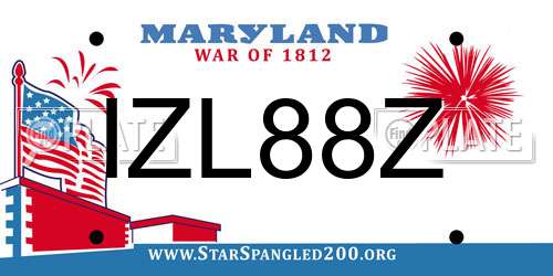 IZL88Z Maryland License Plate