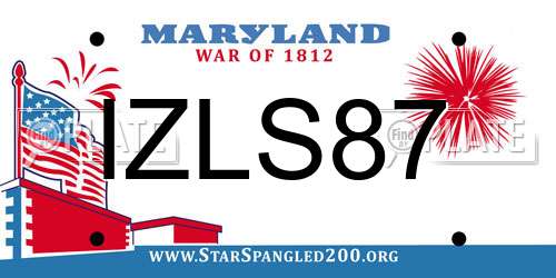 IZLS87 Maryland License Plate