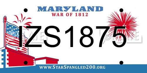 IZS1875 Maryland License Plate