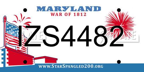 IZS4482 Maryland License Plate