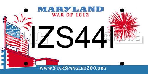 IZS44I Maryland License Plate