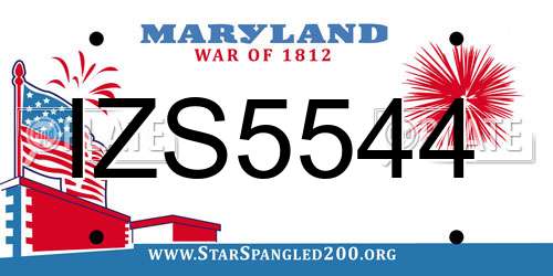 IZS5544 Maryland License Plate