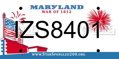 IZS8401 Maryland License Plate
