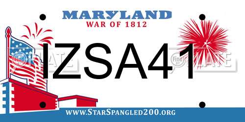 IZSA41 Maryland License Plate