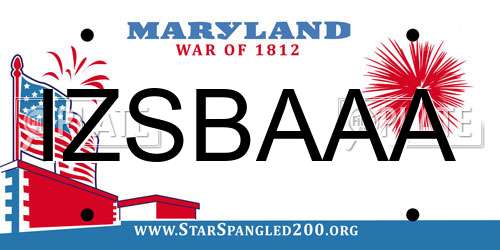 IZSBAAA Maryland License Plate