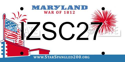 IZSC27 Maryland License Plate