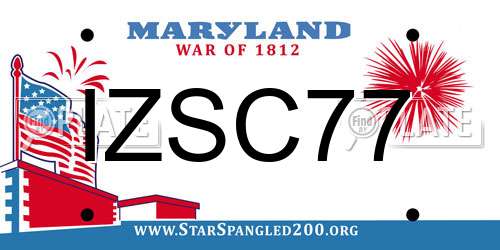 IZSC77 Maryland License Plate