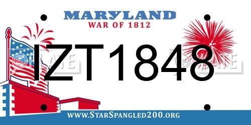 IZT1848 Maryland License Plate