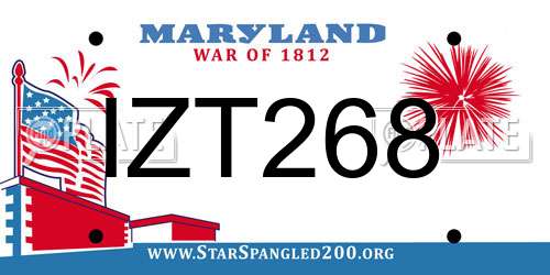 IZT268 Maryland License Plate