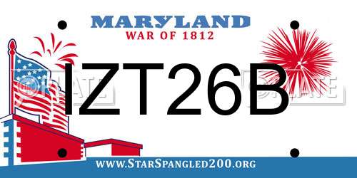 IZT26B Maryland License Plate