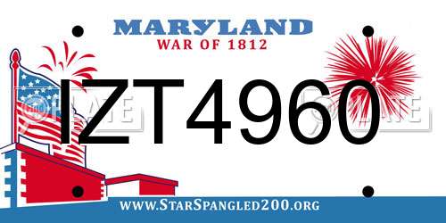 IZT4960 Maryland License Plate