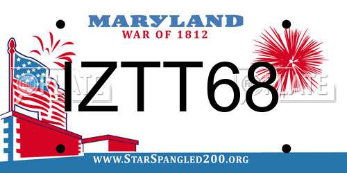 IZTT68 Maryland License Plate