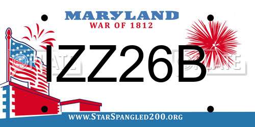 IZZ26B Maryland License Plate