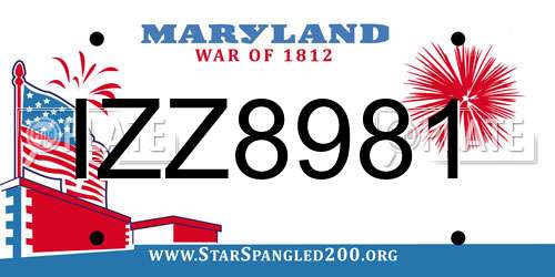 IZZ8981 Maryland License Plate