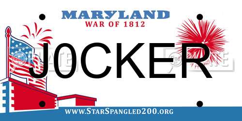 J0CKER Maryland License Plate