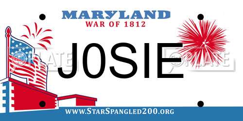 J0SIE Maryland License Plate