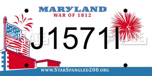 J1571I Maryland License Plate