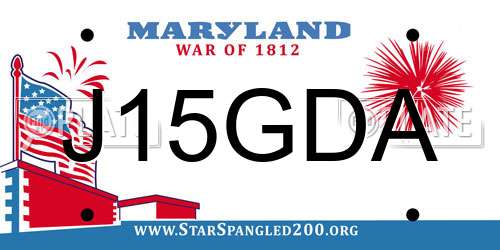 J15GDA Maryland License Plate