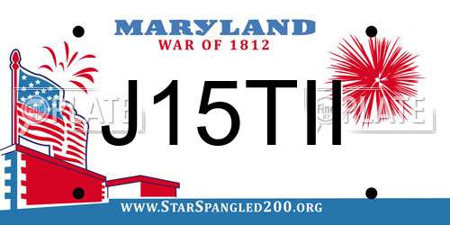 J15TII Maryland License Plate