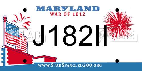 J182II Maryland License Plate