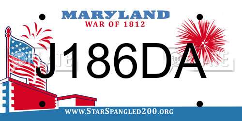 J186DA Maryland License Plate