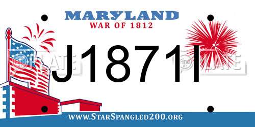 J1871I Maryland License Plate