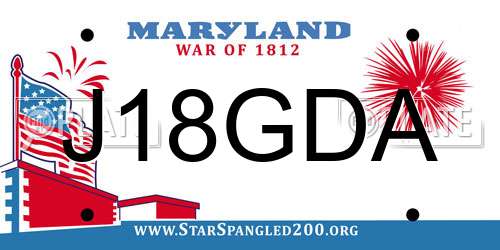 J18GDA Maryland License Plate