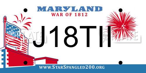 J18TII Maryland License Plate