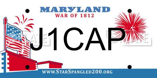 J1CAP Maryland License Plate