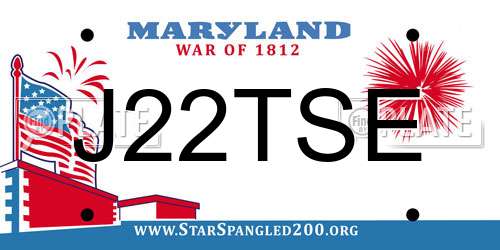 J22TSE Maryland License Plate