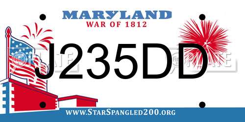 J235DD Maryland License Plate
