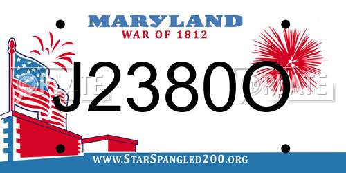J2380O Maryland License Plate