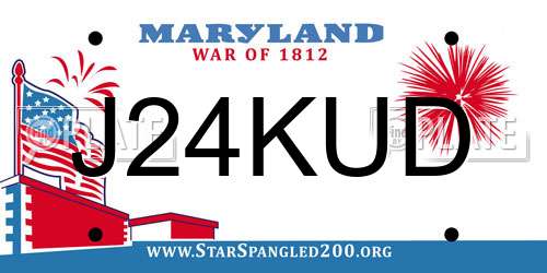J24KUD Maryland License Plate