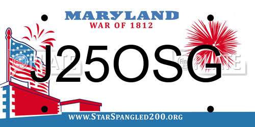 J25OSG Maryland License Plate